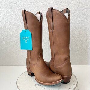Lane EMMA JANE Womens Cowboy Boots 6 Brown Leather Western Cowgirl Mid Calf Tall